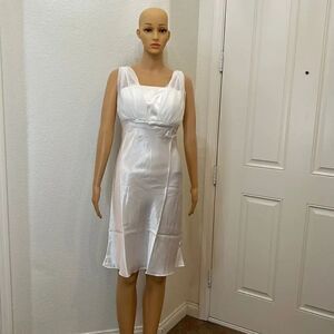 White Wedding Dress Rhinestone Bust Angel Costume Valentines Day Romantic Satin